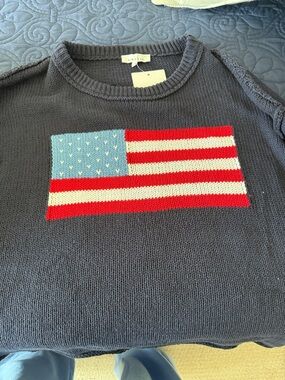 NWT Women’s Navy Flag Knit Sweater